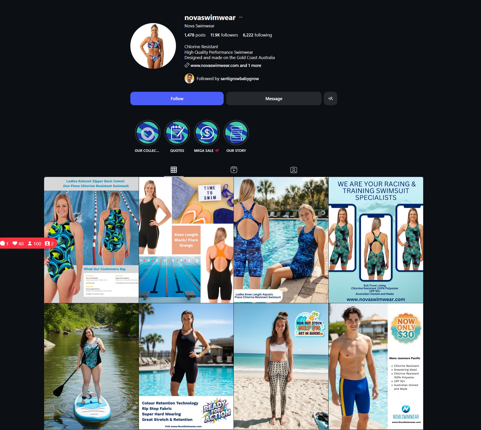 Nova Swimwear Website